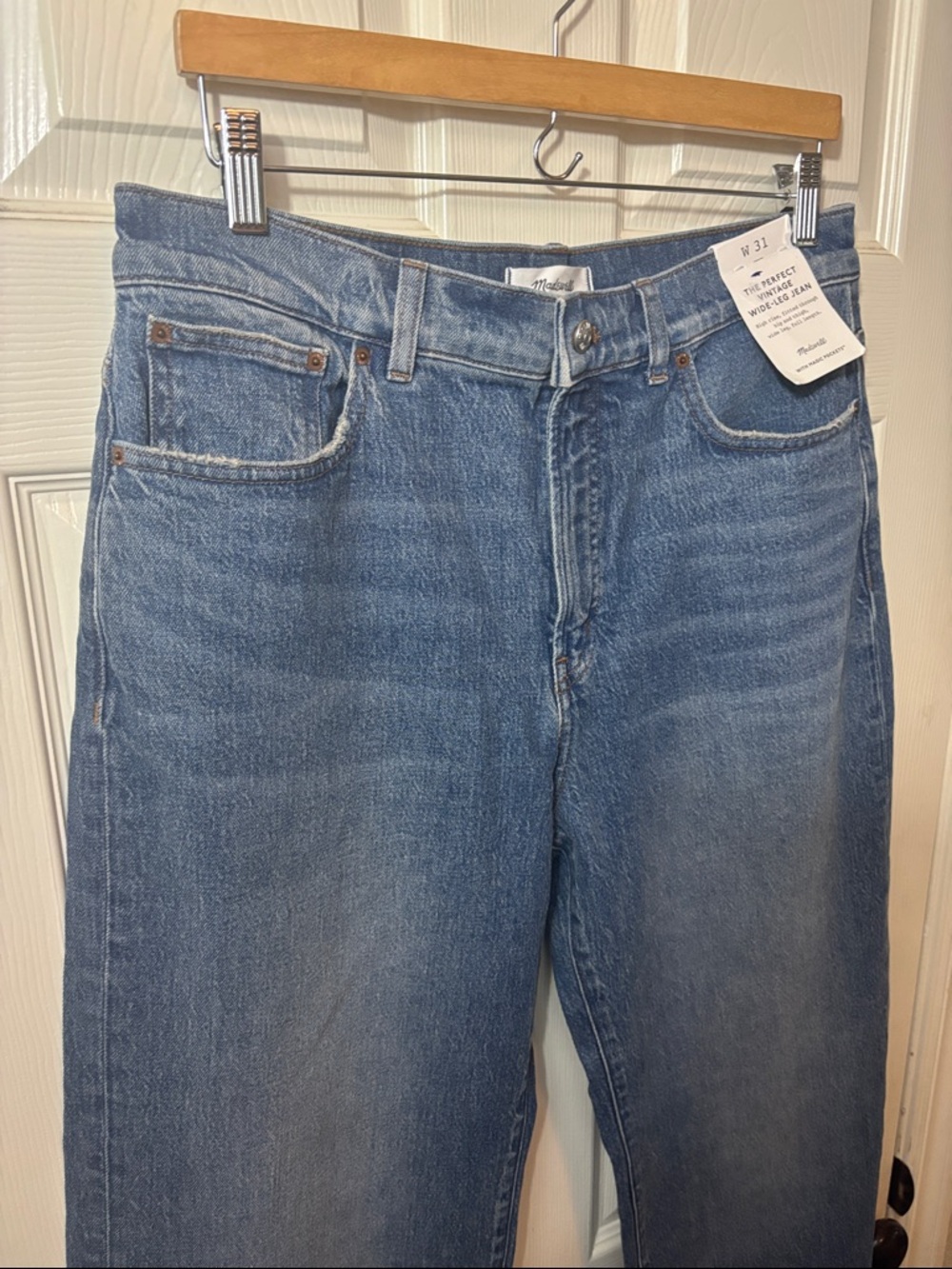 Madewell Perfect Vintage Wide-Leg Blue Jeans NWT - Picture 2 of 10